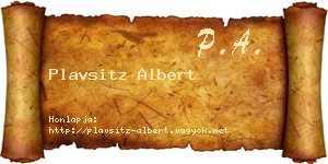 Plavsitz Albert névjegykártya