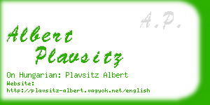 albert plavsitz business card